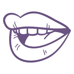 Mouth talking filled stroke