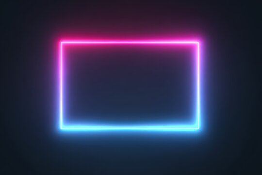 Vibrant neon rectangle on dark background