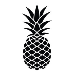 Obraz premium A striking black silhouette of a pineapple with detailed textured surface