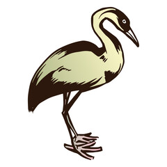 Obraz premium Green and black bird color stroke
