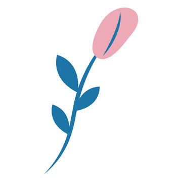Pretty pink flower in a stem flat