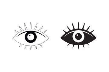 Two distinct eyes with unique designs and intricate details Vector