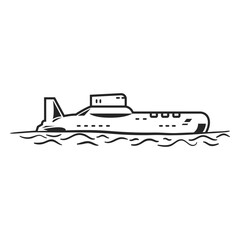 Obraz premium Metal submarine boat navy water transport