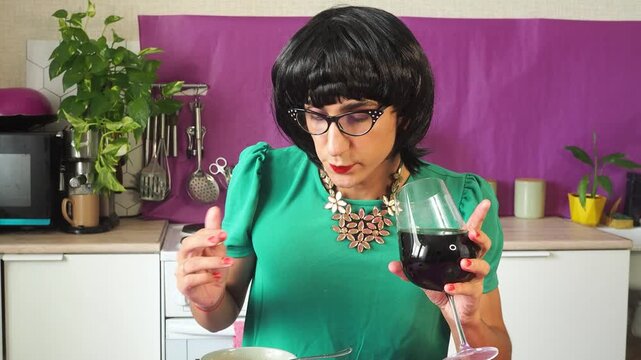 a woman eating chicken soup
