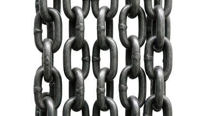 Fototapeta premium Close-up of a heavy metal chain link fence, strong and secure. Industrial or security concept.