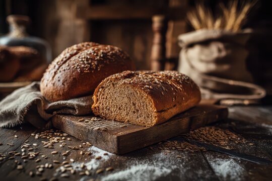 &Aring;&scaron;wie&Aring;&frac14;e pieczywo pe&Aring;&sbquo;noziarniste z &Aring;&frac14;yta i ziaren s&Aring;&sbquo;onecznika