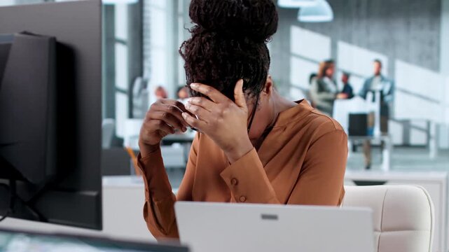 Data Analyst African Woman Using Spreadsheet