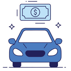 Obraz premium Car payment finance illustration isolated transparent background vector for auto loan insurance installment and banking design