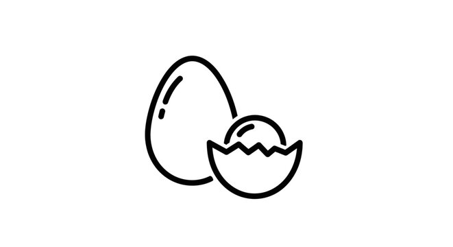 Close-up of a Cracked Egg with Shell Fragments on White Background