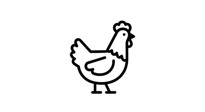 Cute Hand-Drawn Chicken Illustration for Farming or Poultry Themes