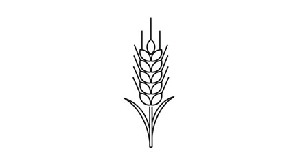 Fototapeta premium Minimalist Illustration of a Wheat Ear for Agricultural and Food Content