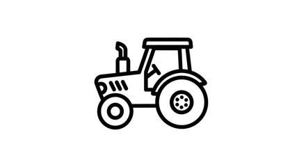 Naklejka premium Minimalist Line Drawing of a Tractor for Agricultural and Industrial Use