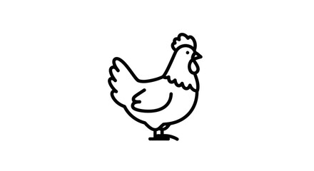 Fototapeta premium Line Drawing of a Rooster Suitable for Illustrations and Educational Content