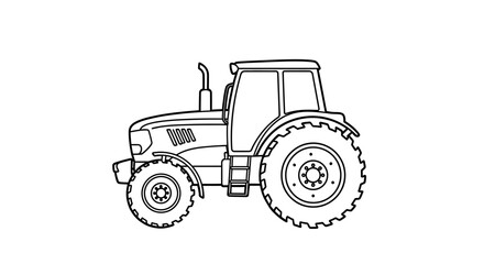 Obraz premium Line Drawing of a Small Tractor for Farming or Agricultural Use