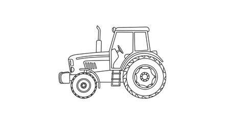 Obraz premium Line Drawing of a Tractor for Agricultural and Farming Projects