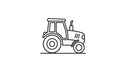 Naklejka premium Simple Line Art Illustration of a Tractor for Agricultural Themes