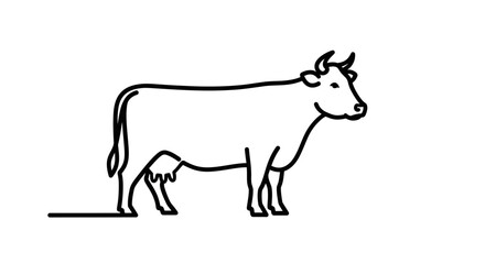 Obraz premium Simple Hand-Drawn Cow Illustration for Creative and Educational Use