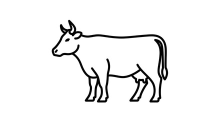 Obraz premium Simple Hand-Drawn Cow Illustration for Agricultural and Animal Content