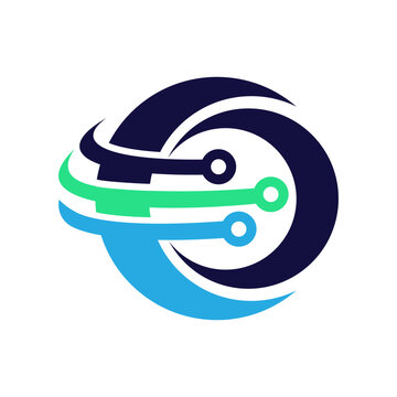 Modern circular logo shaped as the letter O with fiber-optic cable elements, symbolizing high-speed connectivity, data flow, and advanced digital communication infrastructure.