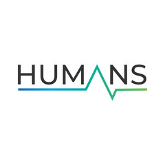 Modern Humans logo featuring a heartbeat forming the letter A, symbolizing life, care, and connection. Ideal for healthcare, wellness, medical technology, and human-centered brands.