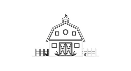 Fototapeta premium Charming Barn Illustration with Rustic Design for Rural Setting Visuals