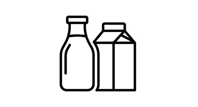 Minimalist Line Art Illustration of Two Beverage Containers