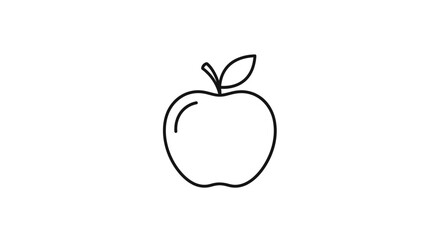 Obraz premium Minimalist Line Drawing of an Apple for Healthy Lifestyle and Food Content