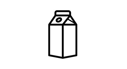 Obraz premium Simple Black and White Illustration of a Packaged Milk Carton for Food and Beverage Concept