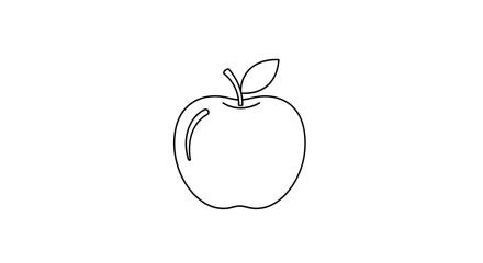 Fototapeta premium Simple Hand-Drawn Apple Illustration for Educational or Creative Use