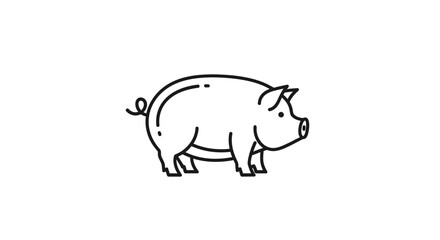 Obraz premium Adorable Cartoon Pig Illustration for Kids and Educational Content