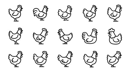 Fototapeta premium Collection of Hand-Drawn Rooster Illustrations for Creative Projects