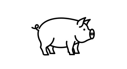Obraz premium Cute Cartoon Pig Illustration for Children?s Books and Educational Materials