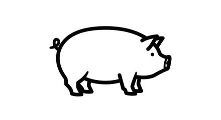 Fototapeta premium Cute Cartoon Pig Illustration for Children?s Books and Educational Materials