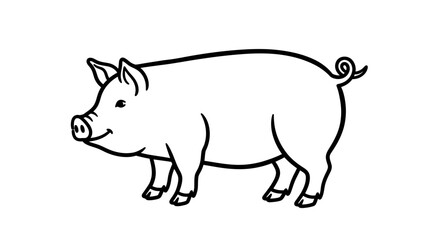 Obraz premium Cute Cartoon Pig Illustration for Children's Books and Educational Materials