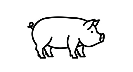 Obraz premium Cute Cartoon Pig Illustration for Children's Books and Educational Materials