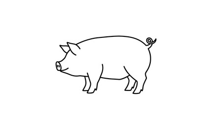 Fototapeta premium Cute Cartoon Pig Illustration for Children's Books or Educational Content