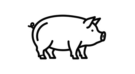 Fototapeta premium Cute Cartoon Pig Illustration for Kids Educational Materials and Design