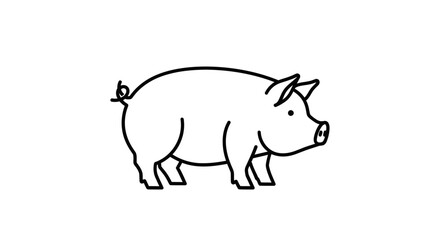 Fototapeta premium Cute Hand Drawn Pig Illustration for Animal and Wildlife Themes