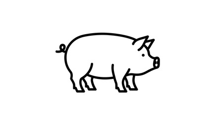 Obraz premium Cute Hand-Drawn Pig Illustration for Children's Books and Education