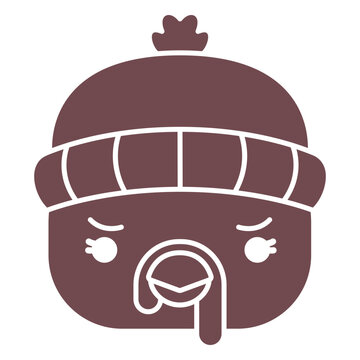 Thanksgiving turkey with a whool cap cut out