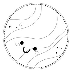 Cute planet line art © Vexels