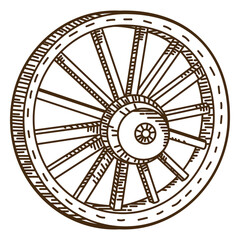 Fototapeta premium Wild west cart wheel stroke design