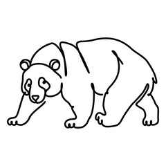 Obraz premium Panda continuous line stroke
