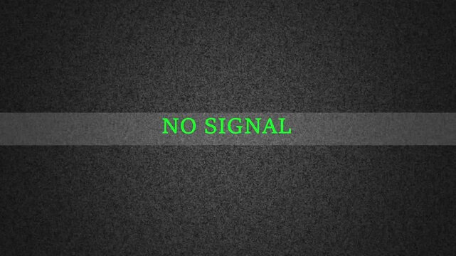Television Static Screen With Green NOSIGNAL Text Overlay no signal noise