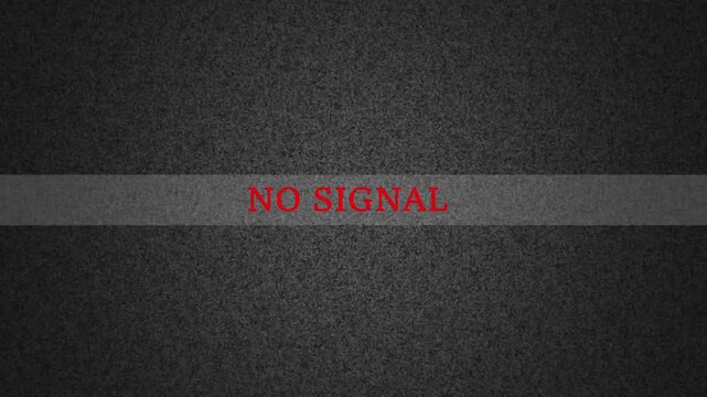 Television Static Screen With Red NOSIGNAL Text And Horizontal Bar no signal