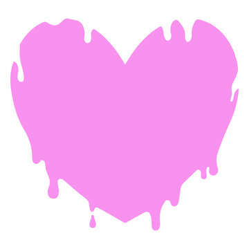 Pink dripping heart