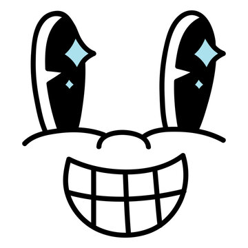 Face of a cartoon smiling