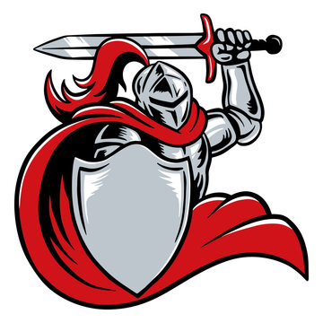 Knight brandishing a sword