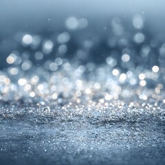 A close-up view of sparkling water with bokeh lights in the background