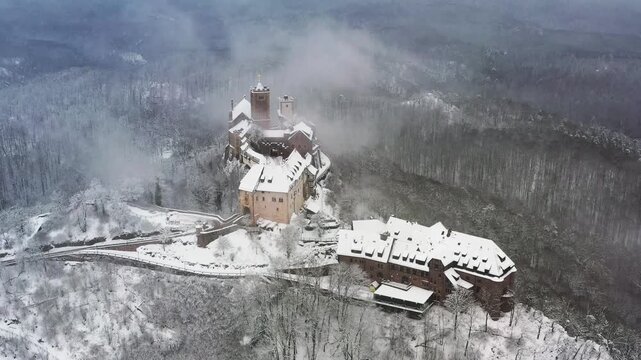 Wartburg Castle in the Thuringian Forest in winter